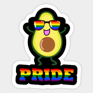 Pride Avocado Rainbow LGBT Pride Awareness Sticker